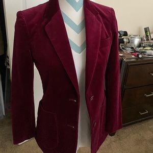 Vintage Burgundy Velvet Blazer